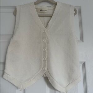 Women's V-Neck Cream Sweater Vest